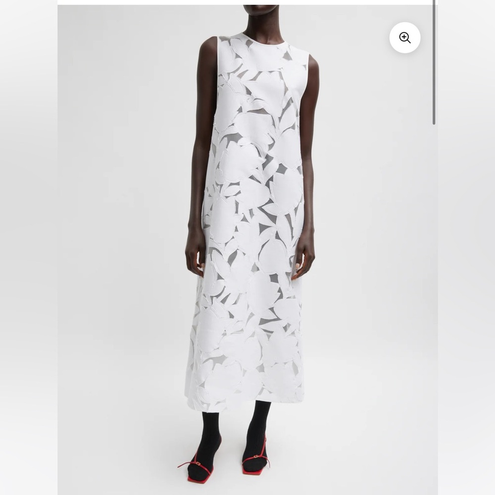 NWT Tibi Adelle Fil Coupe Dress White 10